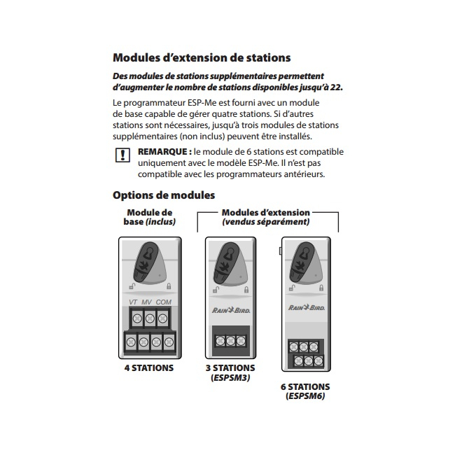 Module d'extension ESP Me - Rain Bird - 3 / 6 Stations