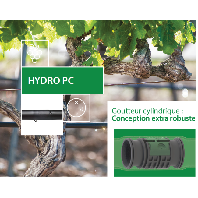 Tuyau goutteurs intégrés HydroPC spécial vigne - 400m 1,6L/h - Rivulis