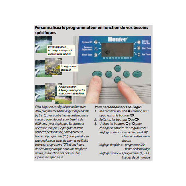 Kit programmation arrosage automatique Hunter - 4 Stations