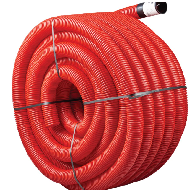 Gaine annelée TPC rouge 63mm 50m