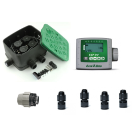 Kit complet Rain bird ESP 9V 4 stations pour goutte à goutte